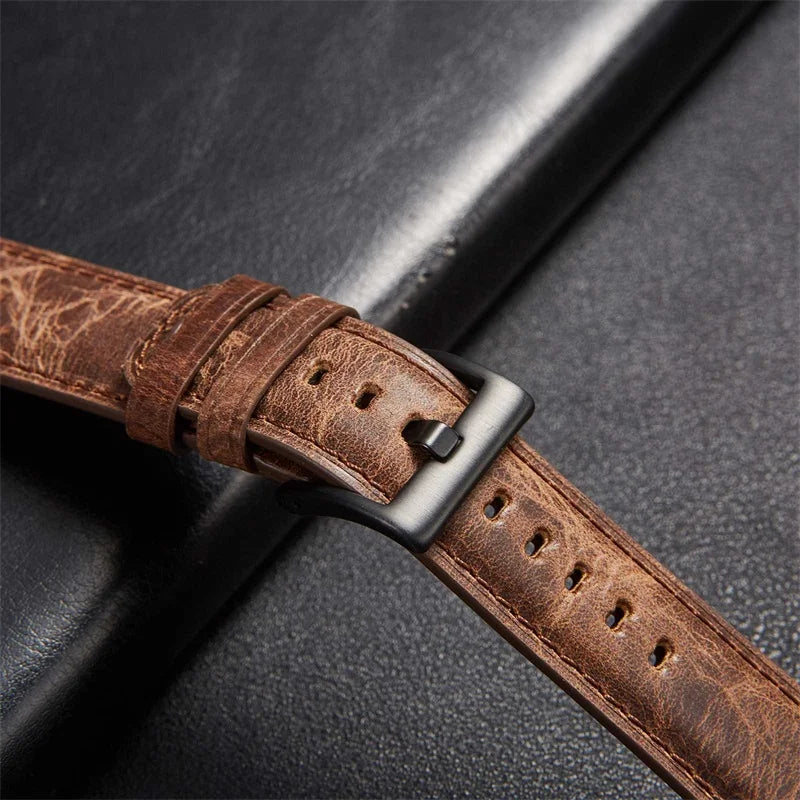 Retro Cow Leather Apple Watch Strap