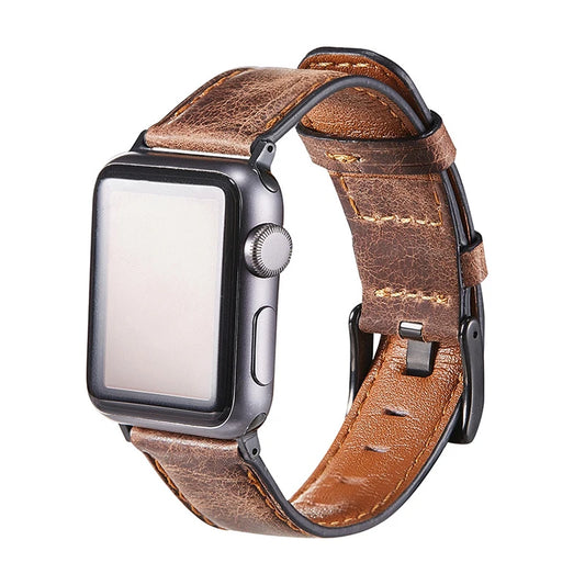 Retro Cow Leather Apple Watch Strap