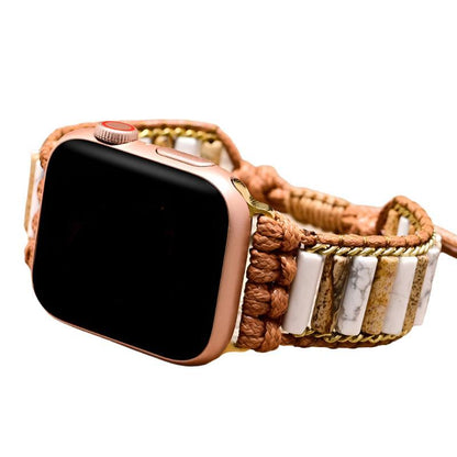 Handmade Woven Stone & Bead Apple Watch Band