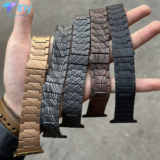 Carbon Fiber Patterned Apple Watch Band